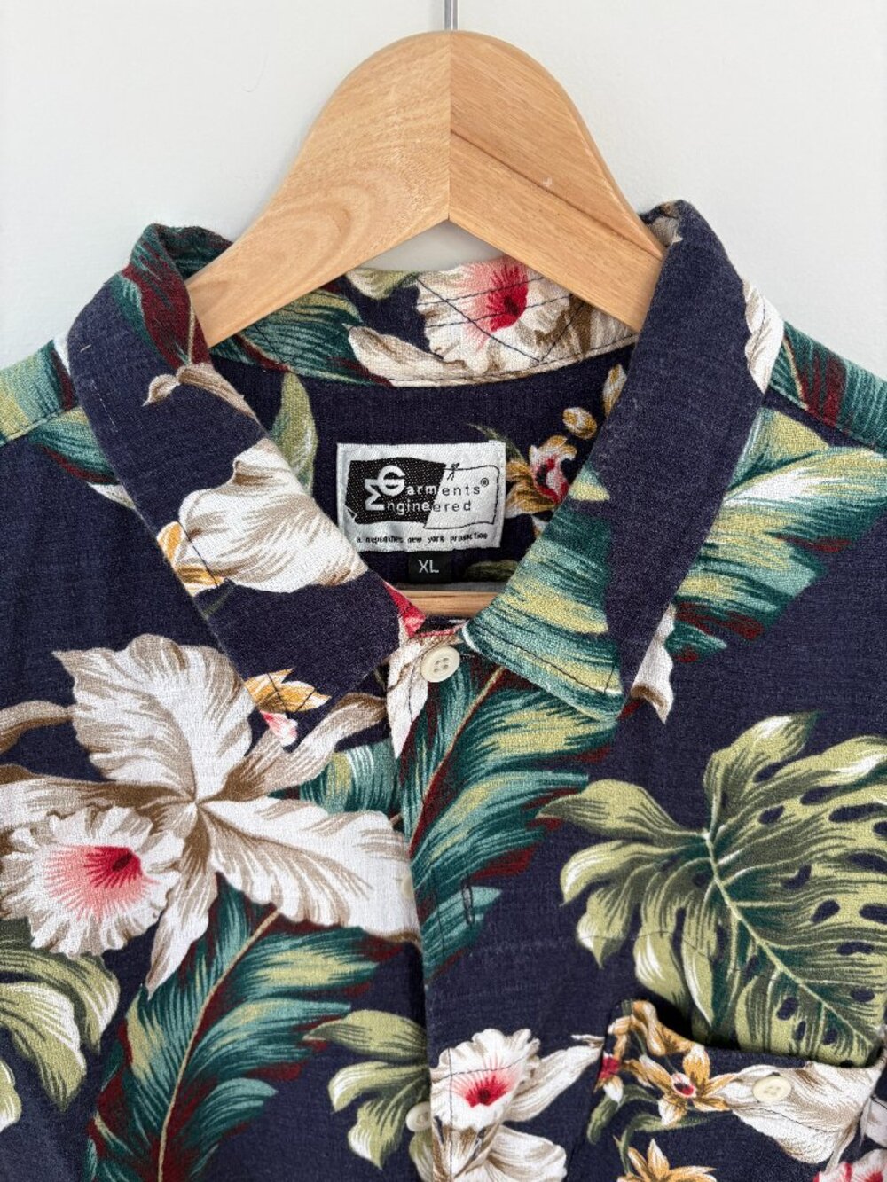 Engineered Garments Tropical Shirt — Navy Floral, Men's XL